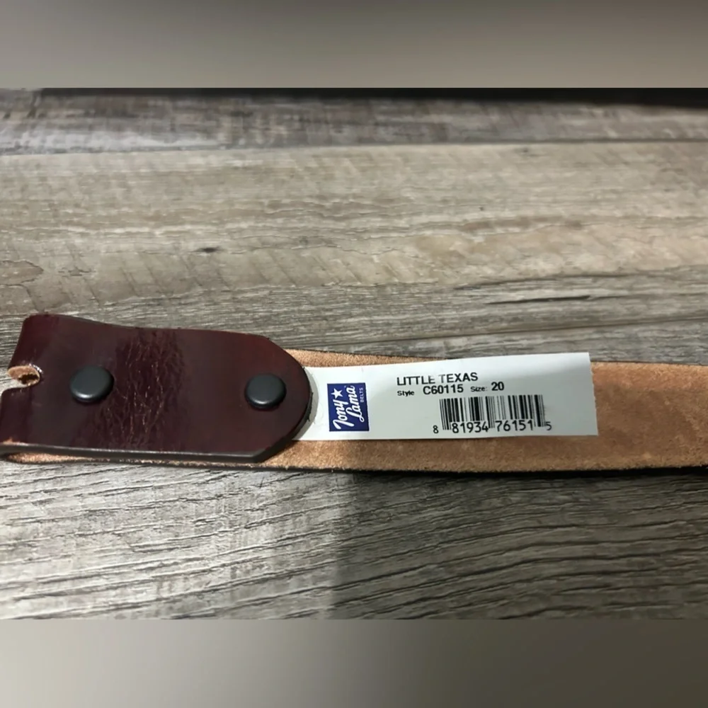 Youth Tony Lama Little Texas Brown Leather Belt size 20